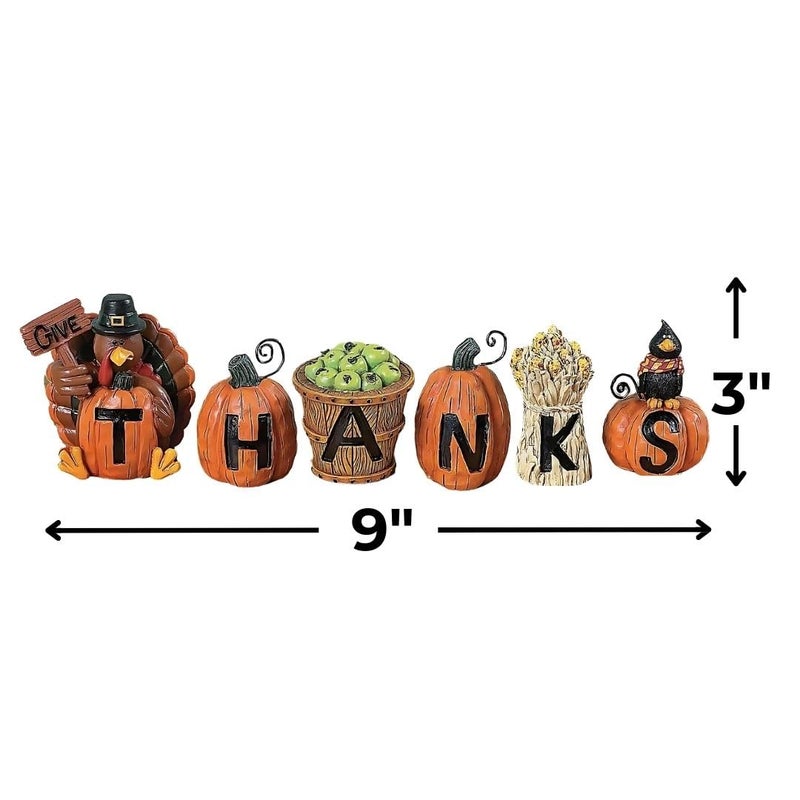 Fun Express Resin Give Thanks Blocks (Set of 6) Fall Home Decor - Image 5